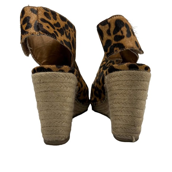 Kelsi Dagger Tan Black Clarabel Animal Print Self Fastener Wedges 9.5 - Picture 4 of 7